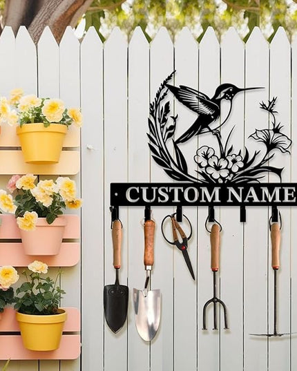 peanut case Customized Keys Holder - Personalized Birds Flower Key Hooks Wall Metal Sign Decor,Wall Holder, Garden,Door Hook (Style F)