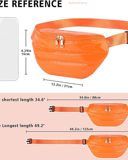 Fanny Packs for Women Fashion Waist Packs Quilted Puffer Belt Bag Puffy Crossbody Bags Sling Purse for Women Travel Running