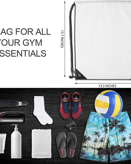 GoodtoU Drawstring Backpack Bulk, 20 Pcs Draw String Bags Cinch Bag Gym Sackpack for Women & Men, White