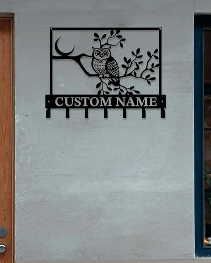 Personalized Custom Name Birds of Trees Wall Key Hooks,Metal Birds of Trees Art Clothes Hooks,Metal Birds of Trees Wall Home Storage Decorative,For Front Door, Hallway, Kitchen, Bedroom (Style I)