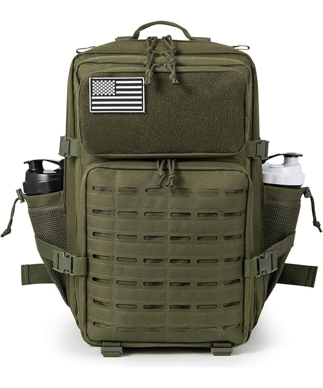 QT&QY 25L/45L Military Tactical Backpack For Men Molle Daypack 3 Day Bug Out Bag Hiking Rucksack With Bottle Holder