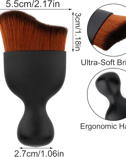 Car Detailing Brush, Soft Bristle Cleaning Brush, Scratch-Free Auto Duster Tool for Dashboard, Air Vents, Leather & Interior Cleaning (Black&Dark Brown)