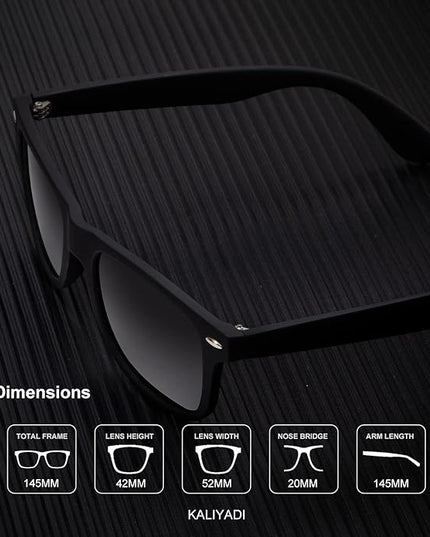 KALIYADI Sunglasses Men Polarized Sunglasses for Men Women Unisex Semi-Rimless Frame Retro Driving Sun Glasses UV Blocking