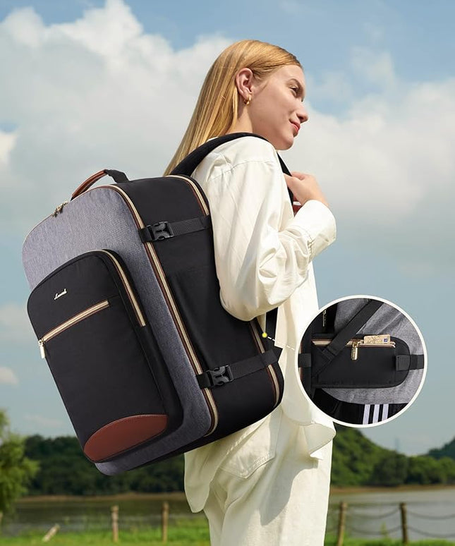 LOVEVOOK 56L Travel Backpack for Women & Men, Airline Approved Carry On Luggage with 3 Packing Cubes, TSA Overnight Bags, Waterproof Personal Item Bag, Weekender Essentials Backpacks fits 17" Laptop