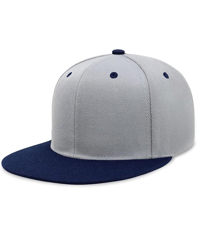 CHOK.LIDS Flat Bill Visor Classic Snapback Hat Blank Adjustable Brim High Top End Trendy Color Style Plain Tone Baseball Cap