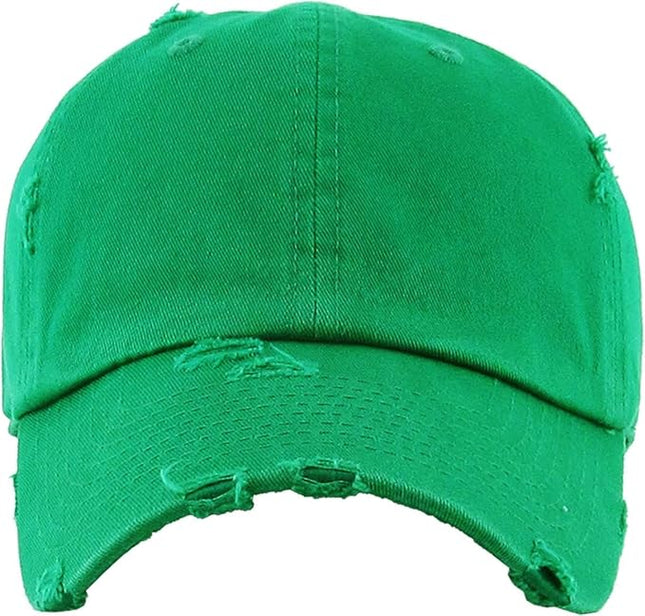 KBETHOS Vintage Washed Distressed Cotton Dad Hat Baseball Cap Adjustable Polo Trucker Unisex Style Headwear