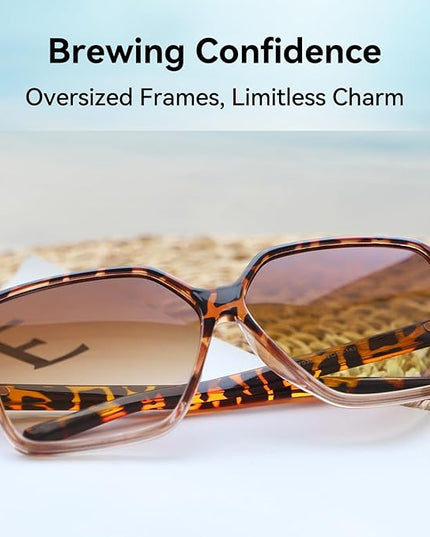 Dollger Oversized Square Sunglasses for Women Big Large Wide Fashion Shades for Men UV Protection Unisex