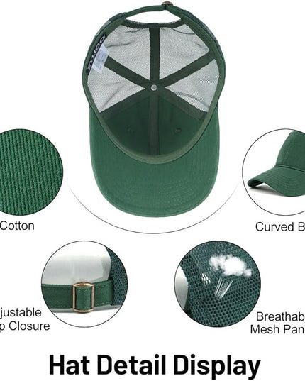 Zylioo XL XXL Oversize Baseball Cap, 100% Cotton Adjustable Dad Hat for Big Heads 23.5"-25.5", Soft Crown Large Size Cap