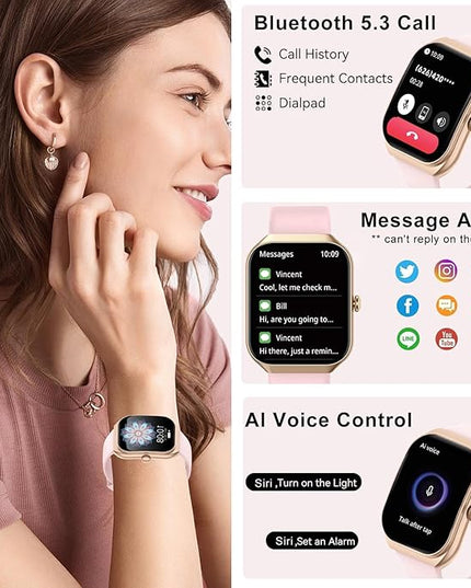 Smart Watch for iOS and Android Phones,2025 HD 2.01" Screen Smart Watches for Women,1ATM Waterproof,112+ Sports Modes Fitness Activity Tracker,Heart Rate Sleep Monitor Steps Calories Counter