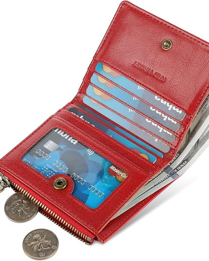 Lavemi Ultra Thin Small Compact Leather Womens Girls Wallets RFID Blocking Credit Card Holder for Women