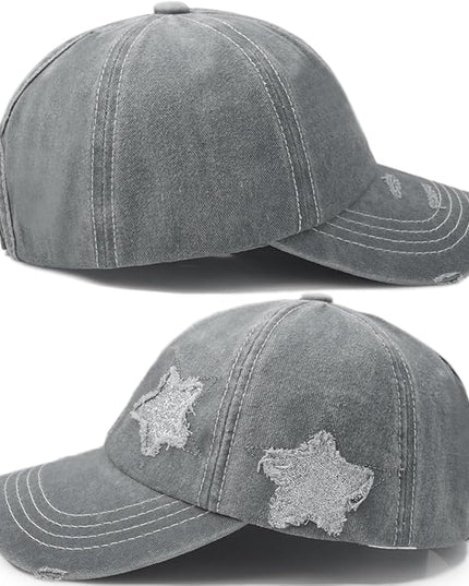 YeeHeen Ponytail Baseball Cap for Women High Messy Bun Caps Washed Cotton Hats