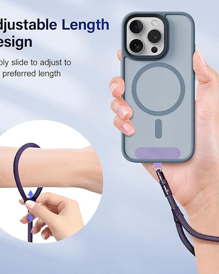 Dadanism Phone Wrist Strap, Universal Adjustable Hand Wrist Strap Lanyard for iPhone 17 and Most Smartphones, Multifunctional Patch Lanyard with Phone Tether Tab for Women and Men, Dark Purple