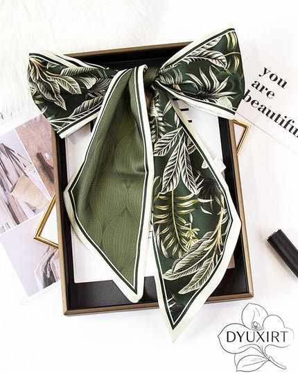 Head Scarf Purse Handle Neck Satin Hair Scarfs For Bag Lightweight Silky Long Thin Women's Fashion Scarves 59 * 5.9”