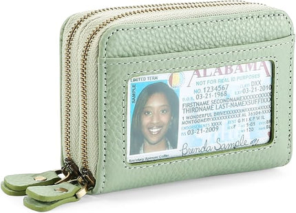 GOIACII Small Genuine Leather Wallet for Women, RFID Blocking Credit Card Holder Wallet