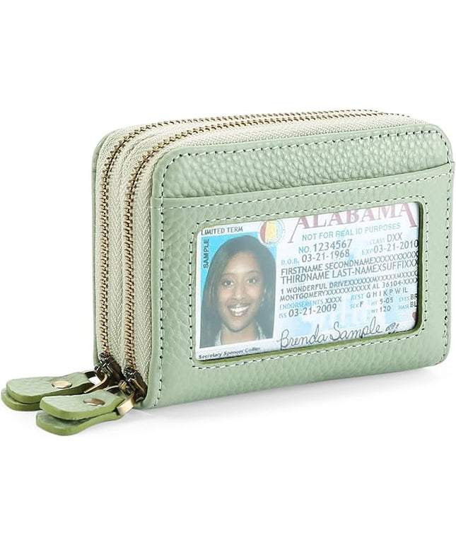 GOIACII Small Genuine Leather Wallet for Women, RFID Blocking Credit Card Holder Wallet