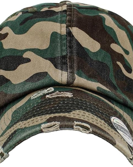KBETHOS Vintage Washed Distressed Cotton Dad Hat Baseball Cap Adjustable Polo Trucker Unisex Style Headwear