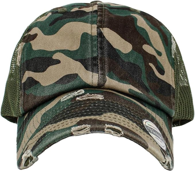 KBETHOS Vintage Washed Distressed Cotton Dad Hat Baseball Cap Adjustable Polo Trucker Unisex Style Headwear