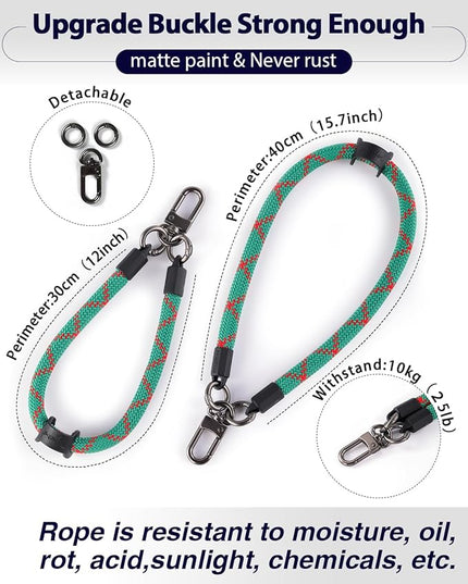 project-cb Hand Wrist Phone Strap,Phone Lanyard Patch ×2,Cell Phone Case Holder,Wristlet Strap for Key,AirPods,Camera (Holiday Green, 12inch)