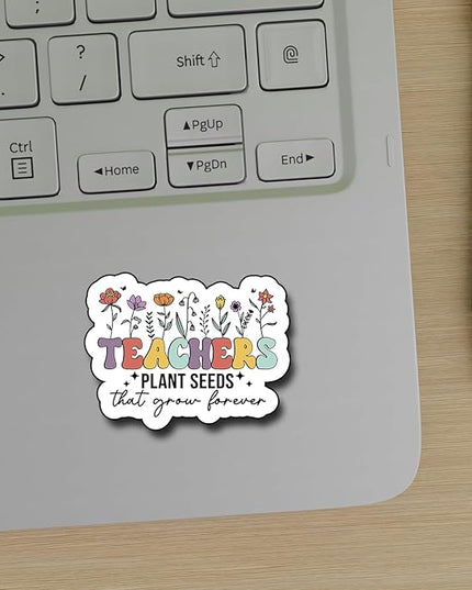 (3Pcs) Teacher Plant Seeds That Grow Forever Sticker, Teacher Decal Decorate Books Laptop Phone Water Bottles Kindles Stickers Tumbler Sticker Waterproof Vinyl Decorate Sticker 3" Inch