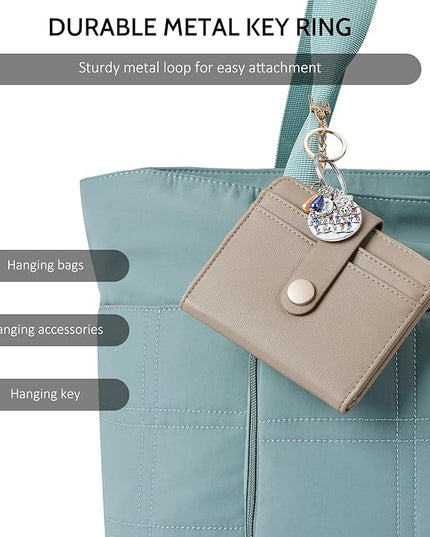 POIUGOYA Slim Wallet for Women,RFID Blocking Bifold Credit Card Holder with Zipper Coin Pocket,ID Window,Keychain