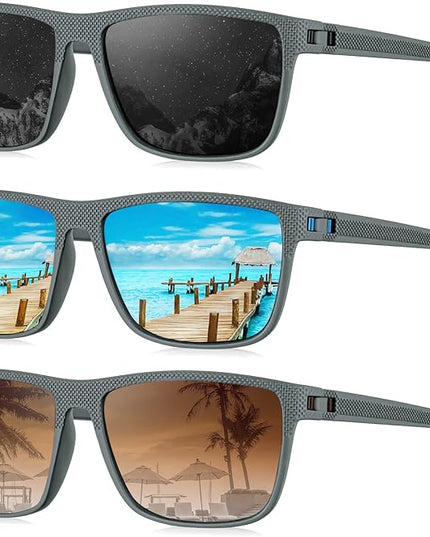 KALIYADI Polarized Sunglasses for Men, Lightweight Sun Glasses with UV Protection for Driving Fishing Golf