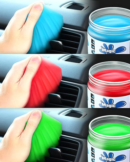DNA MOTORING 3 Pack Car Cleaning Gels Auto Detailing Tools Cleaning Putty Car Interior Cleaner, Car Jelly Cleaner, Keyboard Cleaner, Car Cleaning Supplies Car Gifts for Men Women, TOOLS-00149