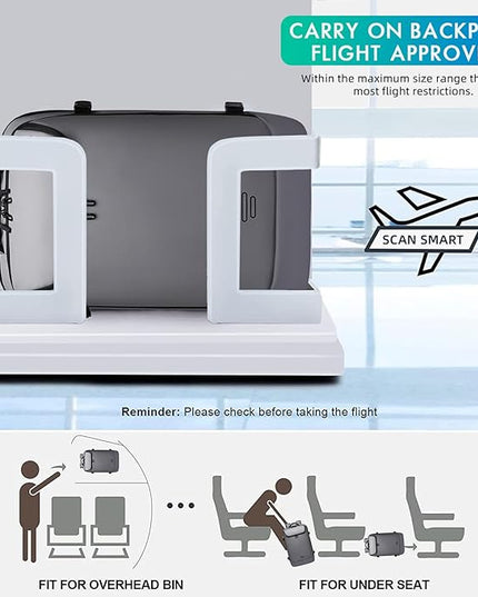 Carry on Backpack Airline Approved for Men, Travel 50L Expandable backpack Luggage Fits 17.3 Inch Laptop with USB Charging Port(grey)