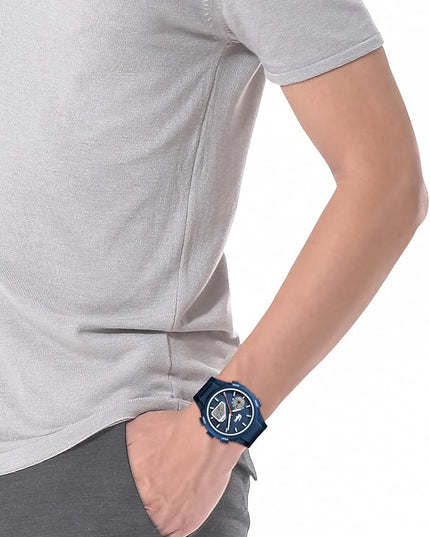 Lacoste LC33 Men's Analog-Digital Watch – TR90 Case, World Clock, Stopwatch, Alarm, Backlight, Textured Silicone Strap, Premium Fashion Timepiece - Gift for Him - 45mm