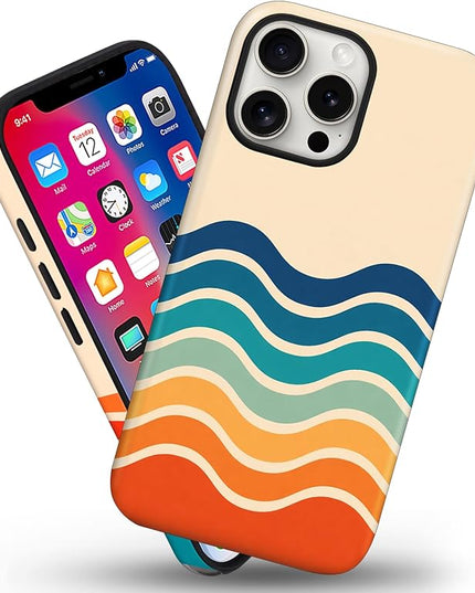 Magnetic for iPhone 13 Pro Case Cute Frog Stripes Phone Case, Summer Shockproof Slim TPU and Hard PC Protective Phone Cover Compatible with MagSafe Designed for Women Girls