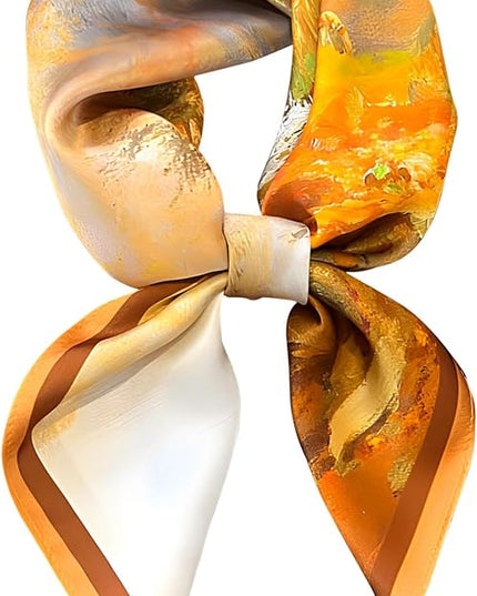 100% Mulberry Silk Scarf for Women Hair Lightweight Square Neckerchief Wrap For Head Scarves 21"