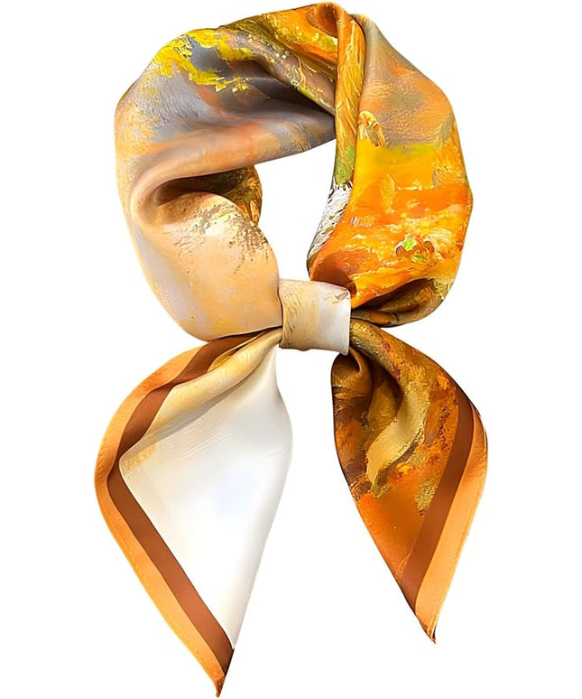 100% Mulberry Silk Scarf for Women Hair Lightweight Square Neckerchief Wrap For Head Scarves 21"