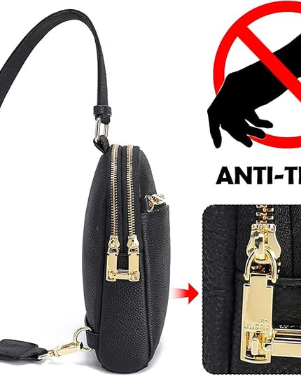 INICAT RFID Blocking Sling Bag Anti Theft Crossbody Bags Women Valentine's Day Gifts Travel Purses Vegan Leather
