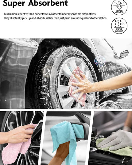 Fantasticlean Microfiber Cleaning Cloth Roll -40 Pack, Tear Away Microfiber Towels, 12" x 12", Reusable, Washable, Scratch Free, Ultra Absorbent Dishcloth for All-Around Cleaning Supplies (Blue)