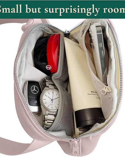 Anti-Theft Fanny Pack for Women & Men, Lightweight Secure Crossbody Waist Bag with Anti-Slip Adjustable Strap for Travel, Hiking, Running, Water-Resistant Belt Bag, Everyday Essentials Organizer Pink