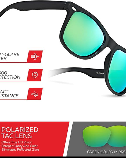 Retro Rewind Polarized Sunglasses for Men and Women - UV Protection Classic Sun Glasses