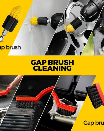Holikme 22Pack Drill Brush Attachments Set, Scrub Pads & Sponge, Buffing Pads, Power Scrubber Brush, Car Polishing Pad Kit,Wax Applicator Pad,Car Cleaning Kit,Cleaning Supplies,Masonry Brushes,White