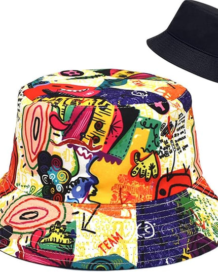 XYIYI Cute Bucket Hat Beach Fisherman Hats for Women, Reversible Double-Side-Wear