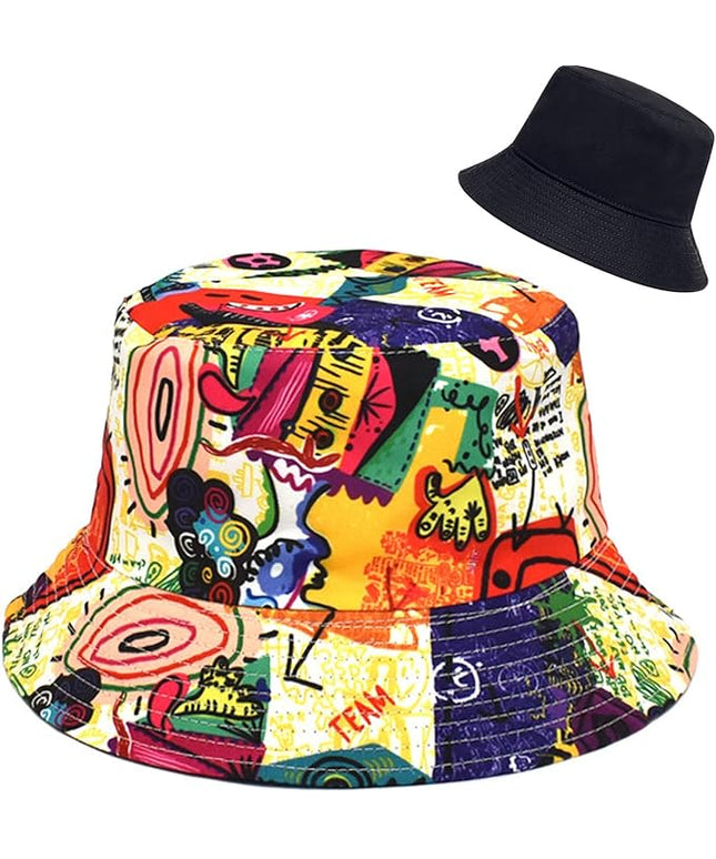 XYIYI Cute Bucket Hat Beach Fisherman Hats for Women, Reversible Double-Side-Wear