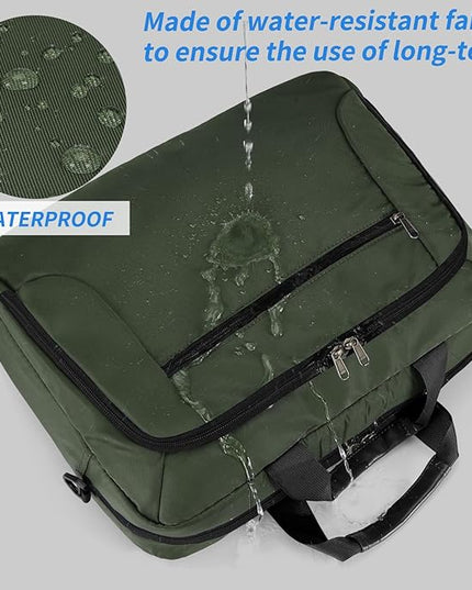 Laptop Bag 17.3 Inch Laptop Briefcase Large Waterproof Laptop Case for Men Women Business Office Work Computer Bag 17 Inch Adjustable Shoulder Messenger Bag, Green