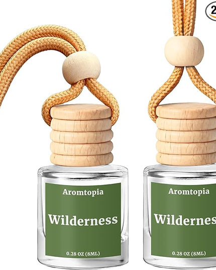 Hanging Car Air Freshener - Aromtopia Woody Scent Car Fragrance Diffuser - Car Odor Eliminator - Long Lasting Scent - Auto Accessories - Wilderness, Pack of 2
