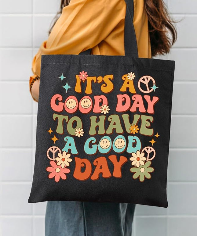 AUSVKAI Canvas Tote Bag Aesthetic for Women, Cute Cloth Cotton Bags for College Shopping Beach Grocery and Trendy Gifts