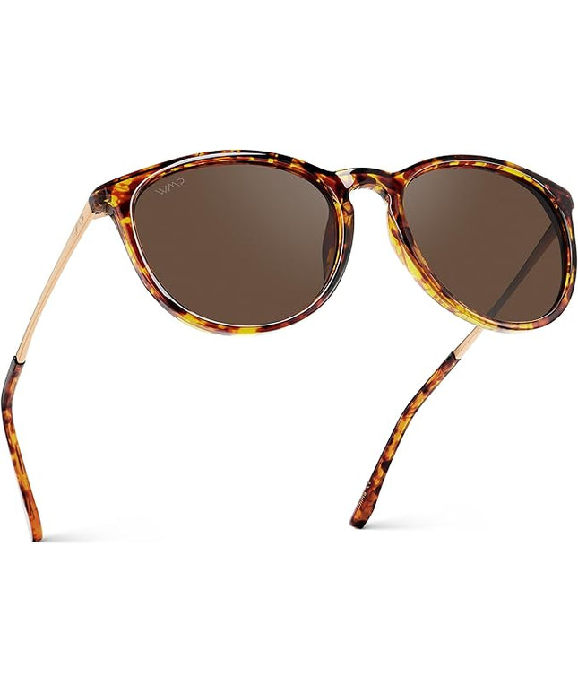 WearMe Pro Round Polarized Sunglasses for Women - UV400 Protection, Lightweight Frame, Vintage Retro Style
