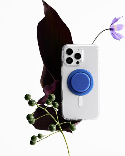 PopSockets Phone Grip for MagSafe with Kickstand, Magnetic Stand, Swappable Top, Secure Hold for iPhone MagSafe Cases, Phone & Tablet Grip - Cobalt