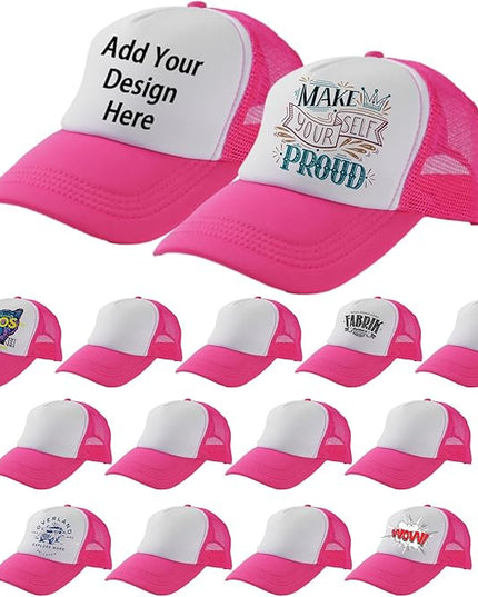 LYDTICK 15 Pack Trucker Hats Bulk Sublimation Blanks Wholesale Mesh Baseball Cap DIY Custom Hats for Men Women
