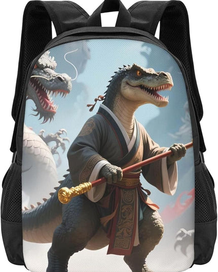 Warrior Dinosaur Notebook Backpack Fits 15 Inch Laptop Hiking Backpack Rucksack For Men Women