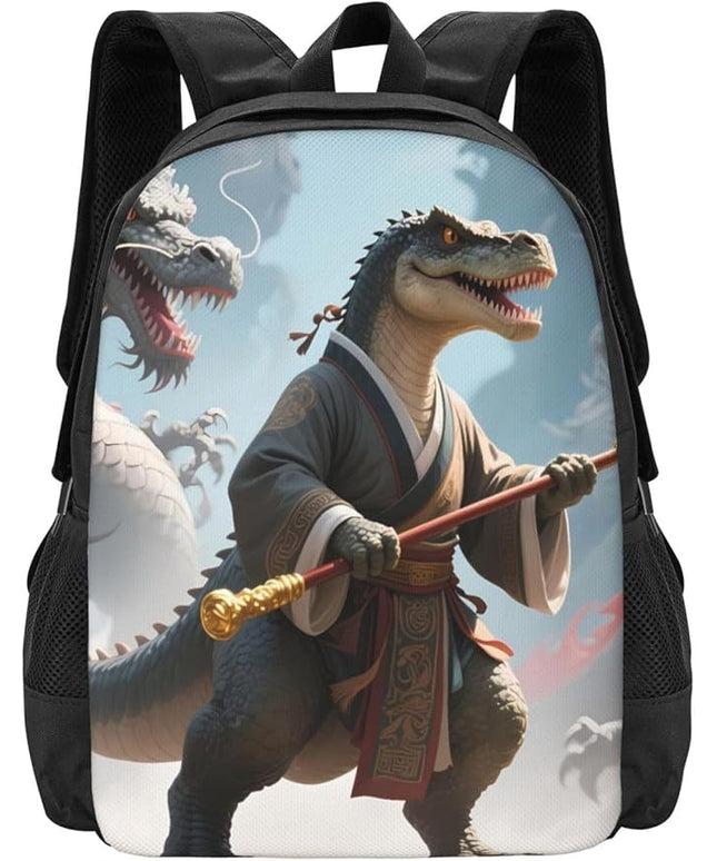 Warrior Dinosaur Notebook Backpack Fits 15 Inch Laptop Hiking Backpack Rucksack For Men Women