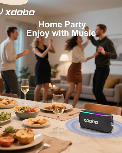 xdobo X8 III Portable Bluetooth Speaker Small Bluetooth Speaker Waterproof: IPX7 Computer Speakers Wireless with RGB Lights for Home/Outdoor/Party/Beach/Birthday Gift