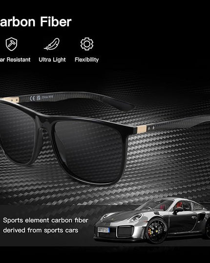 ZENOTTIC Square Polarized Sunglasses for Men Ultralight Carbon Fiber Sun Glasses Driving Fishing Golf Sports UV400 Protection