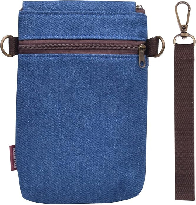 Women's Small Crossbody Bags Canvas Cellphone Purse Coin Pouch Wallet Mini Shoulder Handbags Wristlet Clutch