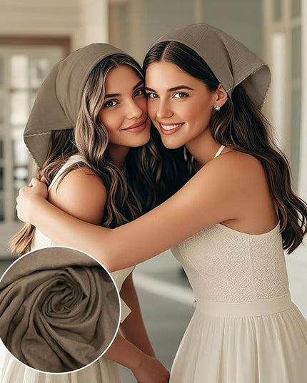 27" Cotton Hair Bandana for Women, Ladies Solid Color Neck Scarf Women's Square Scarves for Beach Dating Leisure